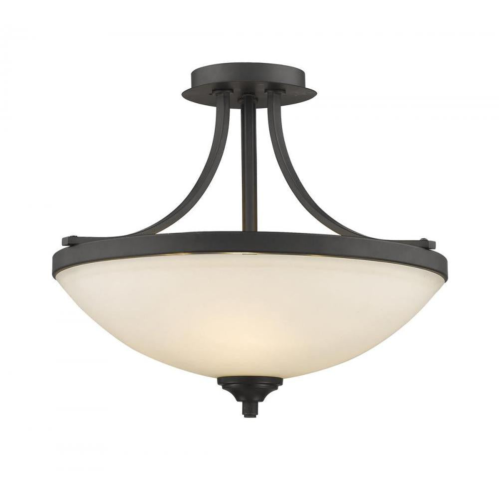 3 Light Semi Flush Mount Light-Matte Opal