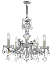 Crystorama Maria Theresa 4376-CH-CL-MWP – 20 Inch – 5 Light – Chandelier – Clear Crystal – Polished Chrome – Dry Rated