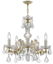 Crystorama Maria Theresa 4376-GD-CL-S – 20 Inch – 5 Light – Chandelier – Clear Crystal – Gold – Dry Rated