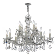 Crystorama Lighting 4379-CH-CL-MWP Maria Theresa 12 Light Hand Cut Crystal Chandelier, UL Damp Rated, Polished Chrome