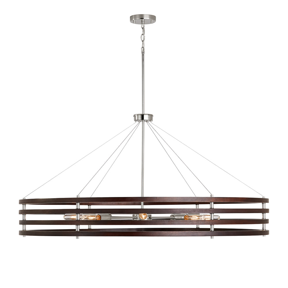 Capital Lighting DALTON 439981DN Chandelier Modern - Dark Wood And Polished Nickel