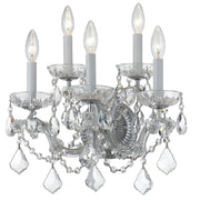 Crystorama Maria Theresa 4404-CH-CL-MWP – 16 Inch – 5 Light – Sconce – Clear Crystal – Polished Chrome – Dry Rated