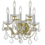 Crystorama Maria Theresa 4404-GD-CL-SAQ – 16 Inch – 5 Light – Sconce – Clear Crystal – Gold – Dry Rated