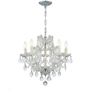 Crystorama Maria Theresa 4405-CH-CL-MWP – 20 Inch – 6 Light – Chandelier – Clear Crystal – Polished Chrome – Dry Rated