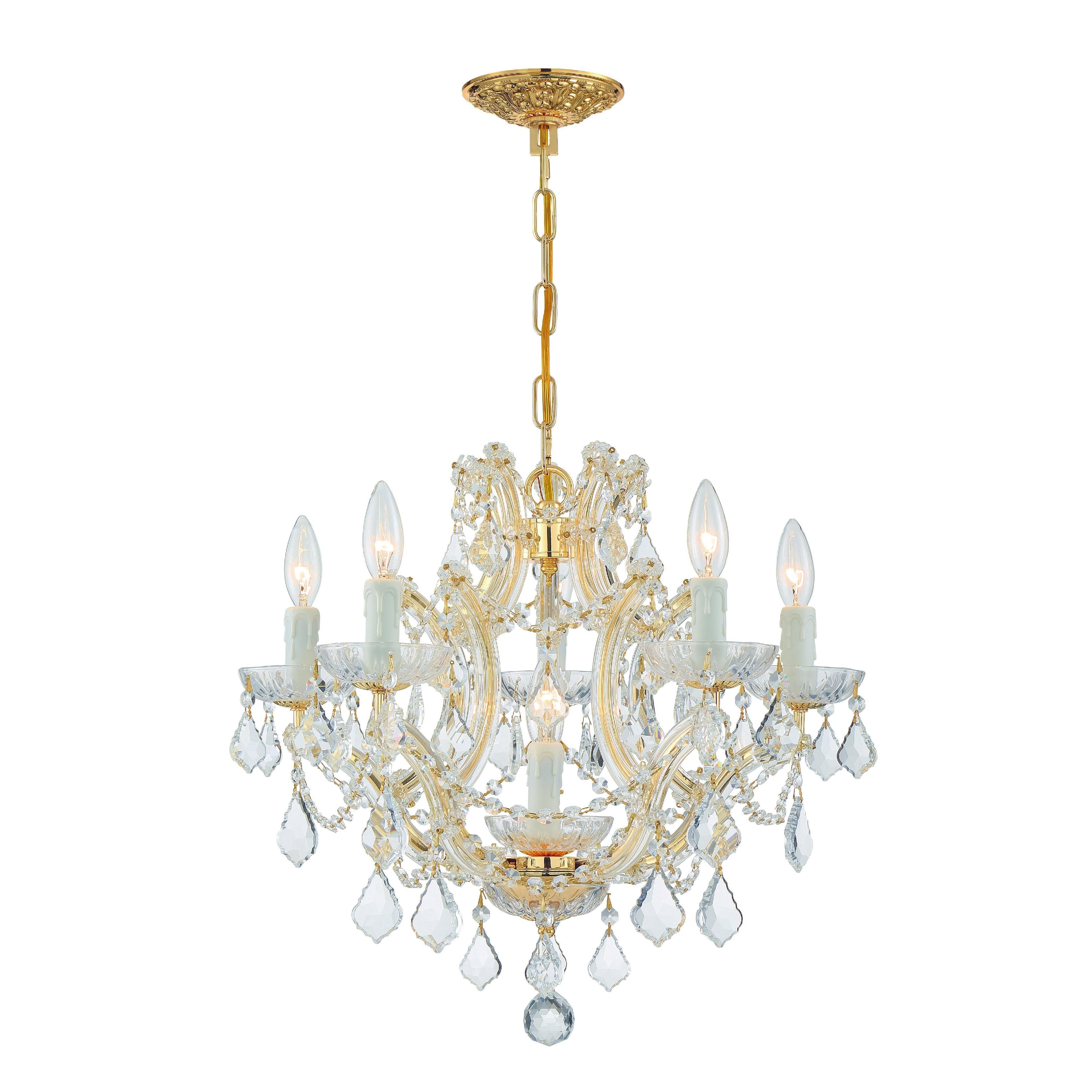 Crystorama Maria Theresa 4405-GD-CL-MWP – 20 Inch – 6 Light – Chandelier – Clear Crystal – Gold – Dry Rated