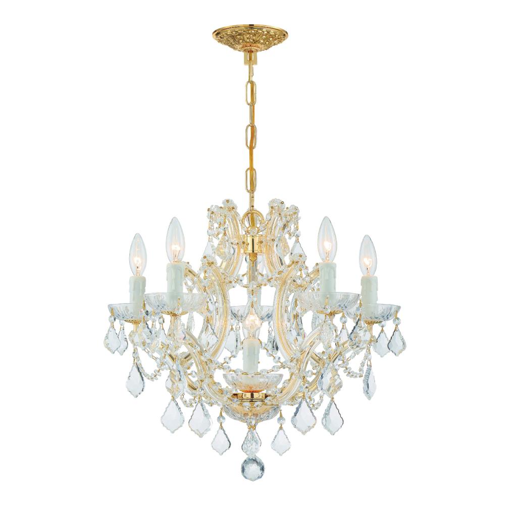 Crystorama Lighting 4405-GD-CL-SAQ Chandelier, UL Dry Rated, Gold