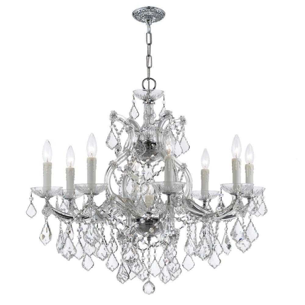 Crystorama Lighting 4408-CH-CL-S Chandelier, UL Dry Rated, Polished Chrome