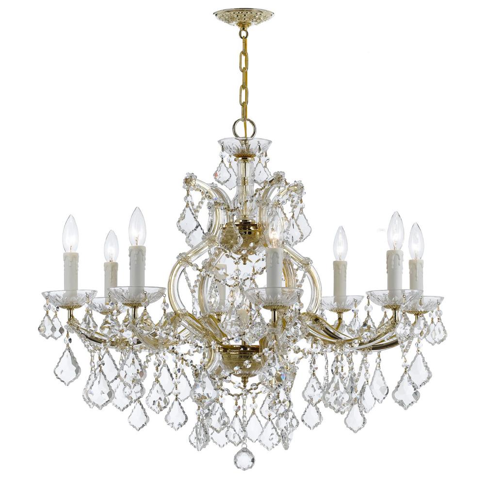 Crystorama Lighting 4408-GD-CL-S Chandelier, UL Dry Rated, Gold