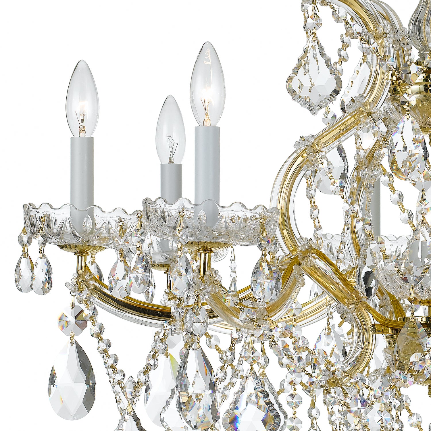 Crystorama Maria Theresa 4409-GD-CL-MWP – 28 Inch – 9 Light – Chandelier – Clear Crystal – Gold – Damp Rated