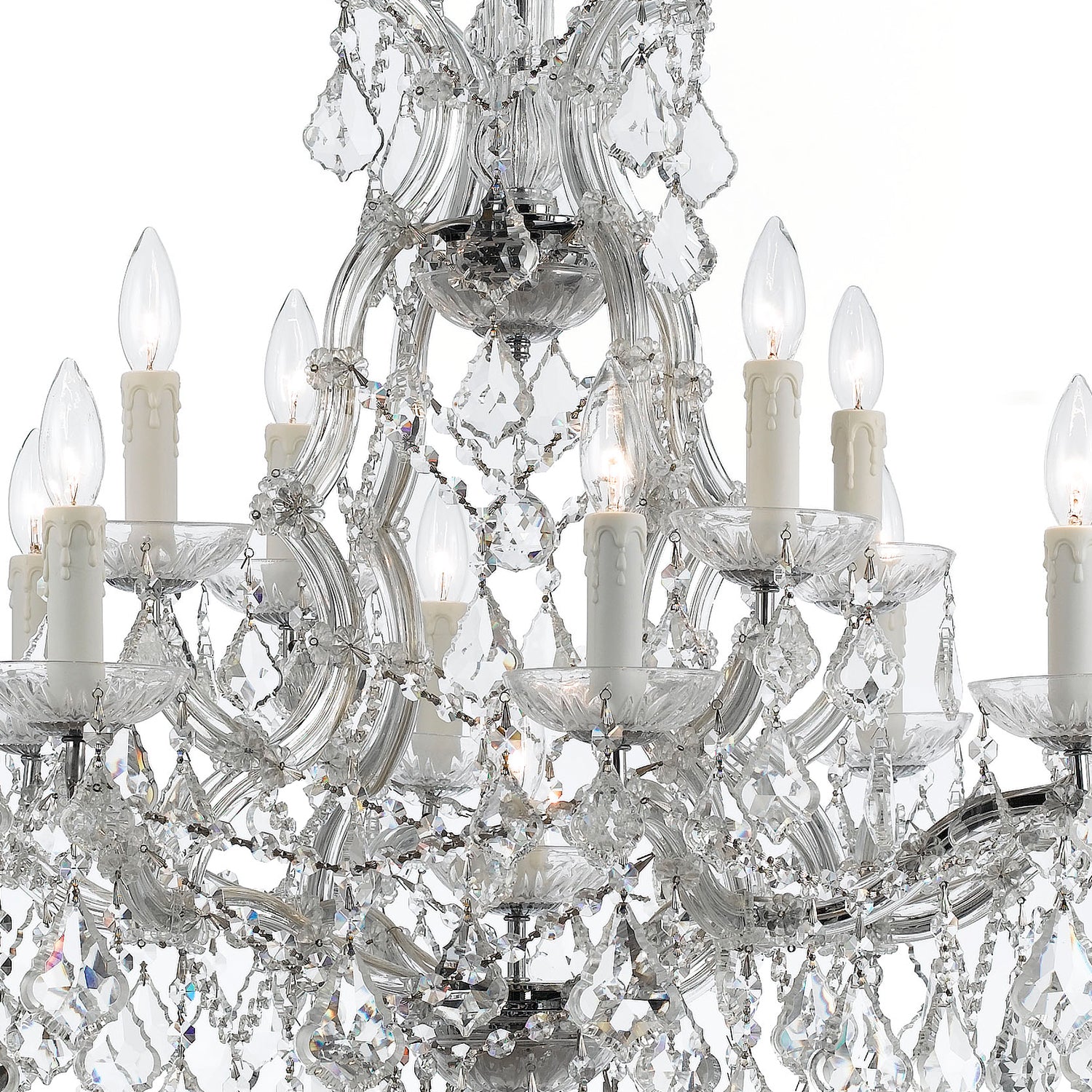 Crystorama Maria Theresa 4412-CH-CL-MWP – 29 Inch – 13 Light – Chandelier – Clear Crystal – Polished Chrome – Dry Rated
