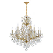 Crystorama Maria Theresa 4412-GD-CL-MWP – 29 Inch – 13 Light – Chandelier – Clear Crystal – Gold – Dry Rated