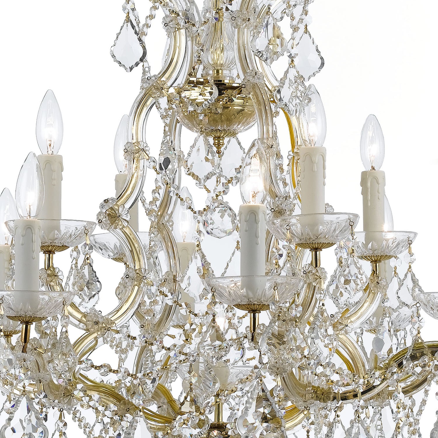 Crystorama Maria Theresa 4412-GD-CL-MWP – 29 Inch – 13 Light – Chandelier – Clear Crystal – Gold – Dry Rated