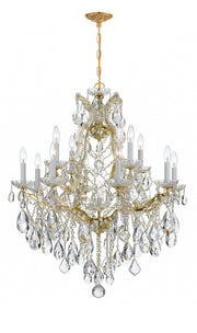 Crystorama Maria Theresa 4413-GD-CL-MWP – 28 Inch – 13 Light – Chandelier – Clear Crystal – Gold – Dry Rated