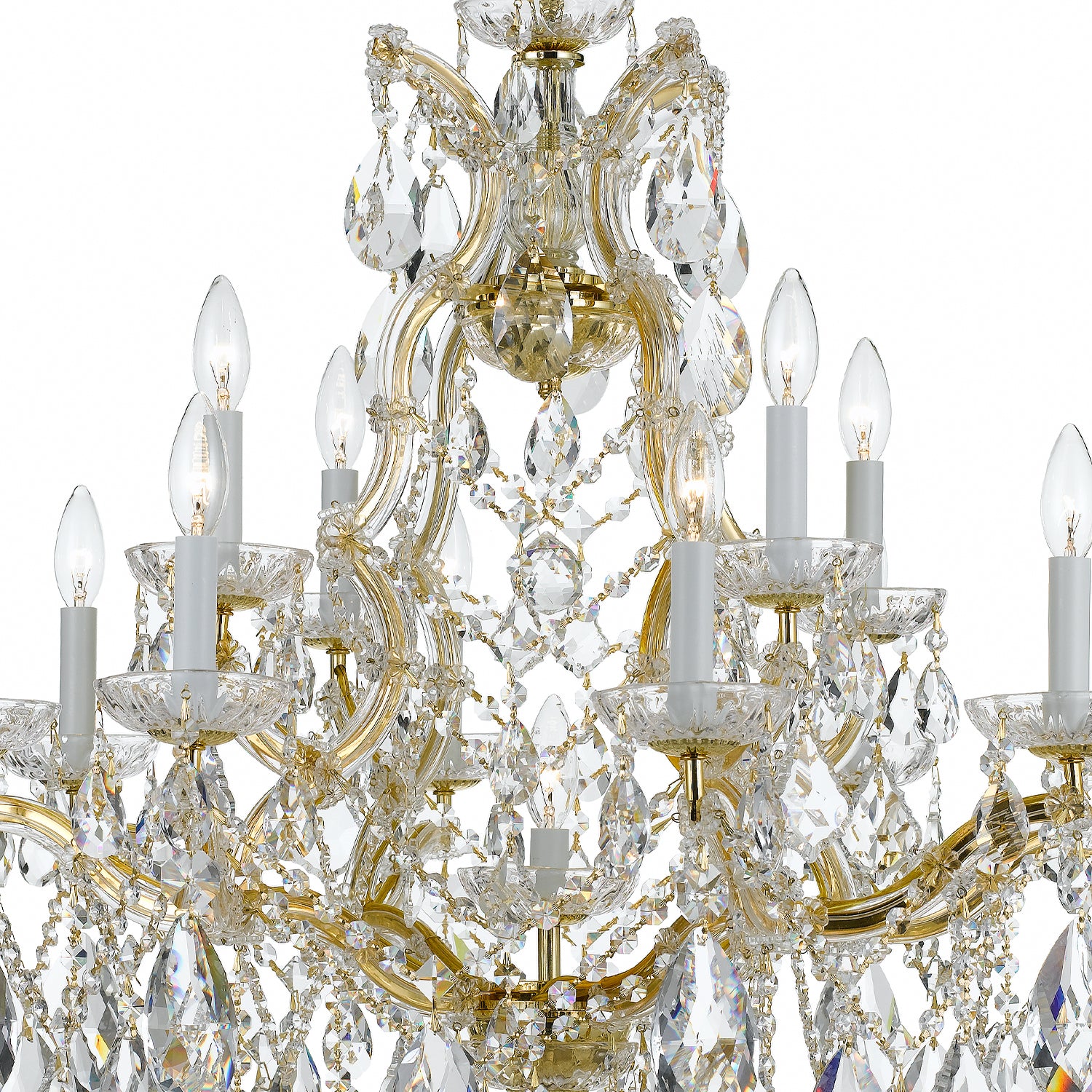 Crystorama Maria Theresa 4413-GD-CL-MWP – 28 Inch – 13 Light – Chandelier – Clear Crystal – Gold – Dry Rated