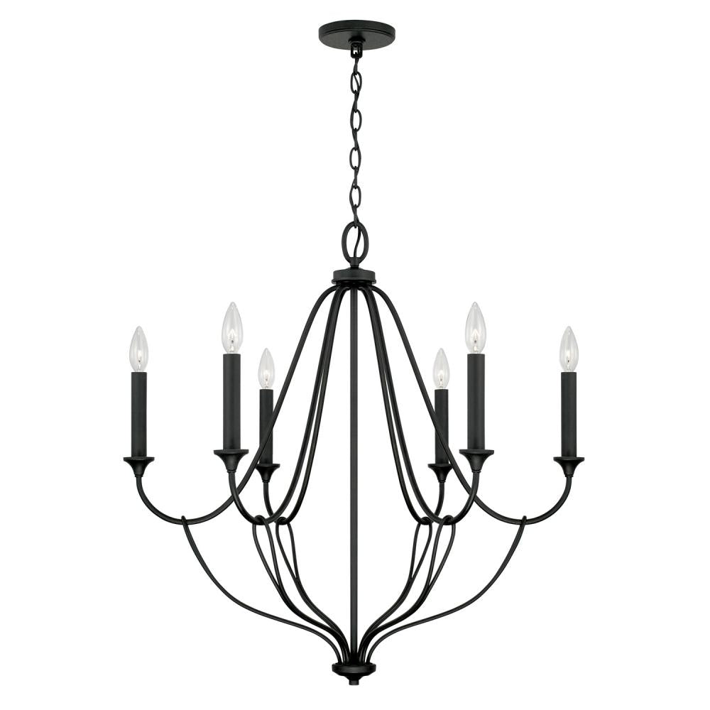 Capital Lighting BENTLEY 441661BI Chandelier Transitional - Black Iron