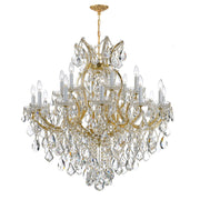 Crystorama Maria Theresa 4418-GD-CL-I – 38 Inch – 19 Light – Chandelier – Clear Crystal – Gold – Dry Rated