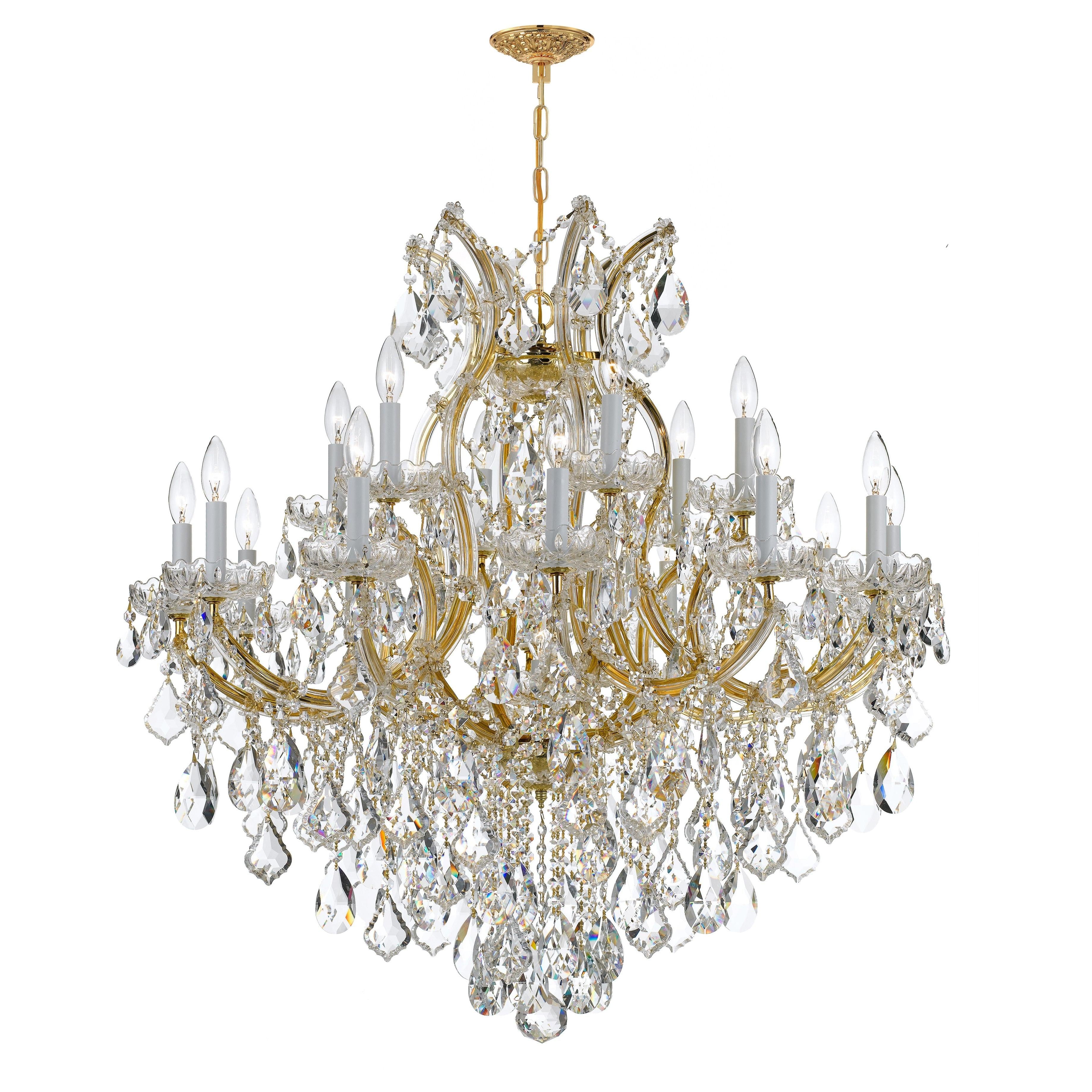 Crystorama Maria Theresa 4418-GD-CL-I – 38 Inch – 19 Light – Chandelier – Clear Crystal – Gold – Dry Rated