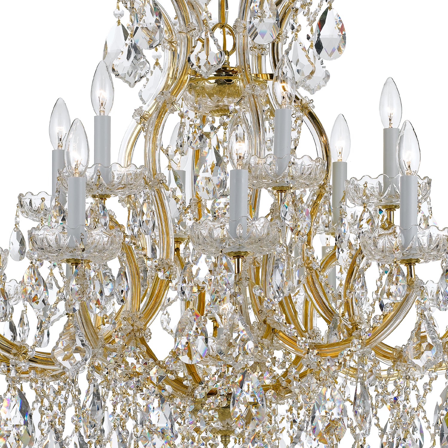 Crystorama Maria Theresa 4418-GD-CL-MWP – 38 Inch – 19 Light – Chandelier – Clear Crystal – Gold – Dry Rated