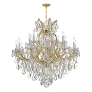 Crystorama Lighting 4418-GD-CL-SAQ Maria Theresa 19 Light Crystal Chandelier, UL Dry Rated, Gold