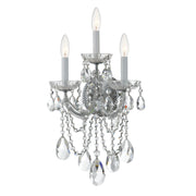 Crystorama Maria Theresa 4423-CH-CL-MWP – 11 Inch – 3 Light – Sconce – Clear Crystal – Polished Chrome – Damp Rated