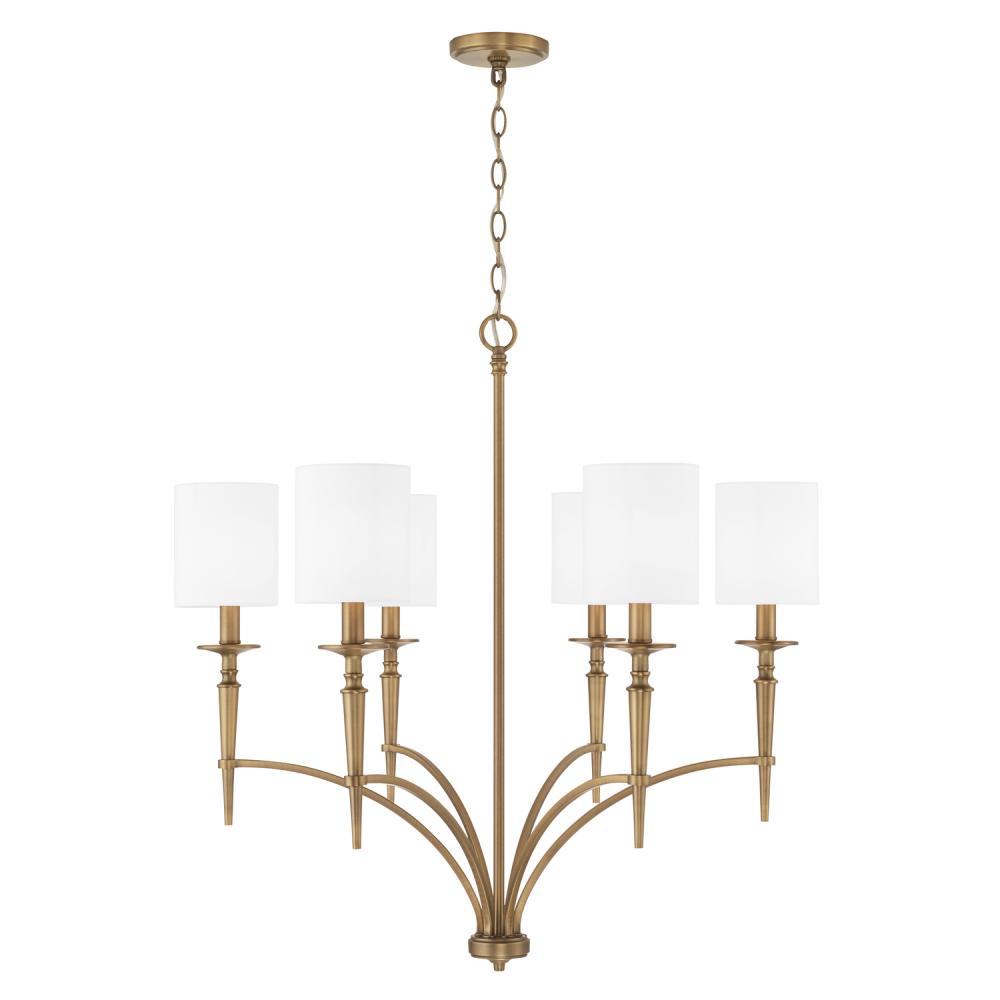 Capital Lighting ABBIE 442661AD-701 Chandelier Transitional - Aged Brass