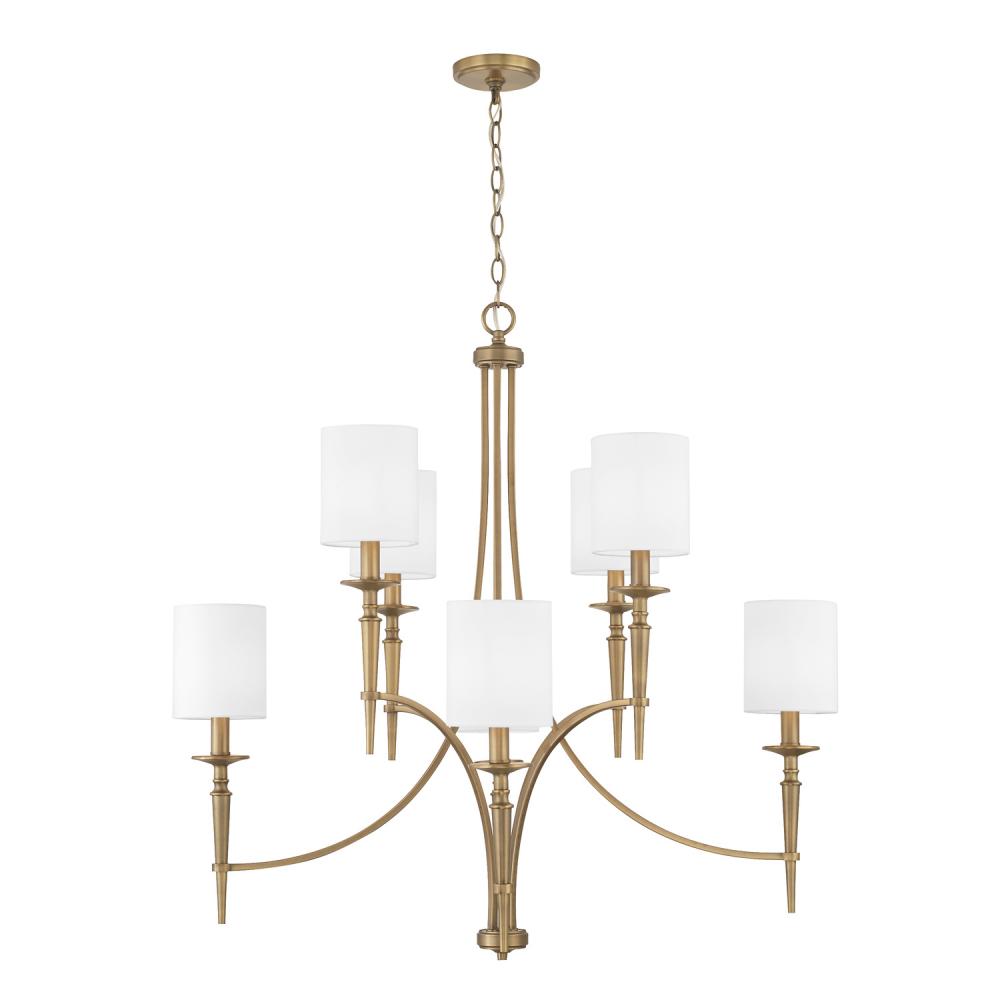 Capital Lighting ABBIE 442681AD-701 Chandelier Transitional - Aged Brass