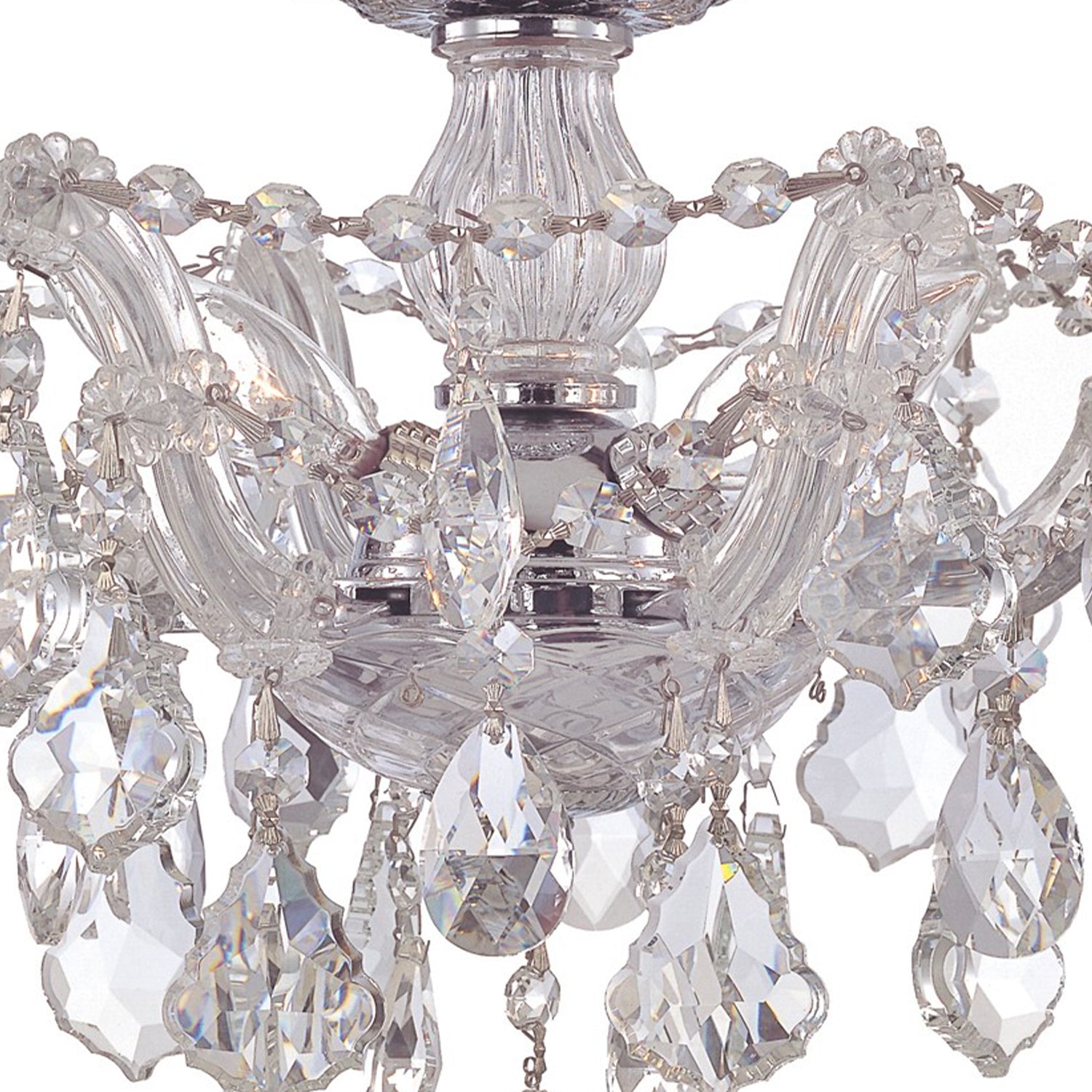 Crystorama Maria Theresa 4430-CH-CL-MWP – 13.5 Inch – 3 Light – Semi Flush Mount Light – Clear Crystal – Polished Chrome – Dry Rated