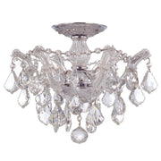Crystorama Maria Theresa 4430-CH-CL-SAQ – 13.5 Inch – 3 Light – Semi Flush Mount Light – Clear Crystal – Polished Chrome – Dry Rated