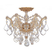 Crystorama Maria Theresa 4430-GD-CL-SAQ – 13.5 Inch – 3 Light – Semi Flush Mount Light – Clear Crystal – Gold – Dry Rated