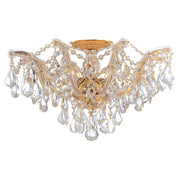 Crystorama Lighting 4437-GD-CL-SAQ Maria Theresa 5 Light Spectra Crystal Semi Flush Mount, UL Dry Rated, Gold