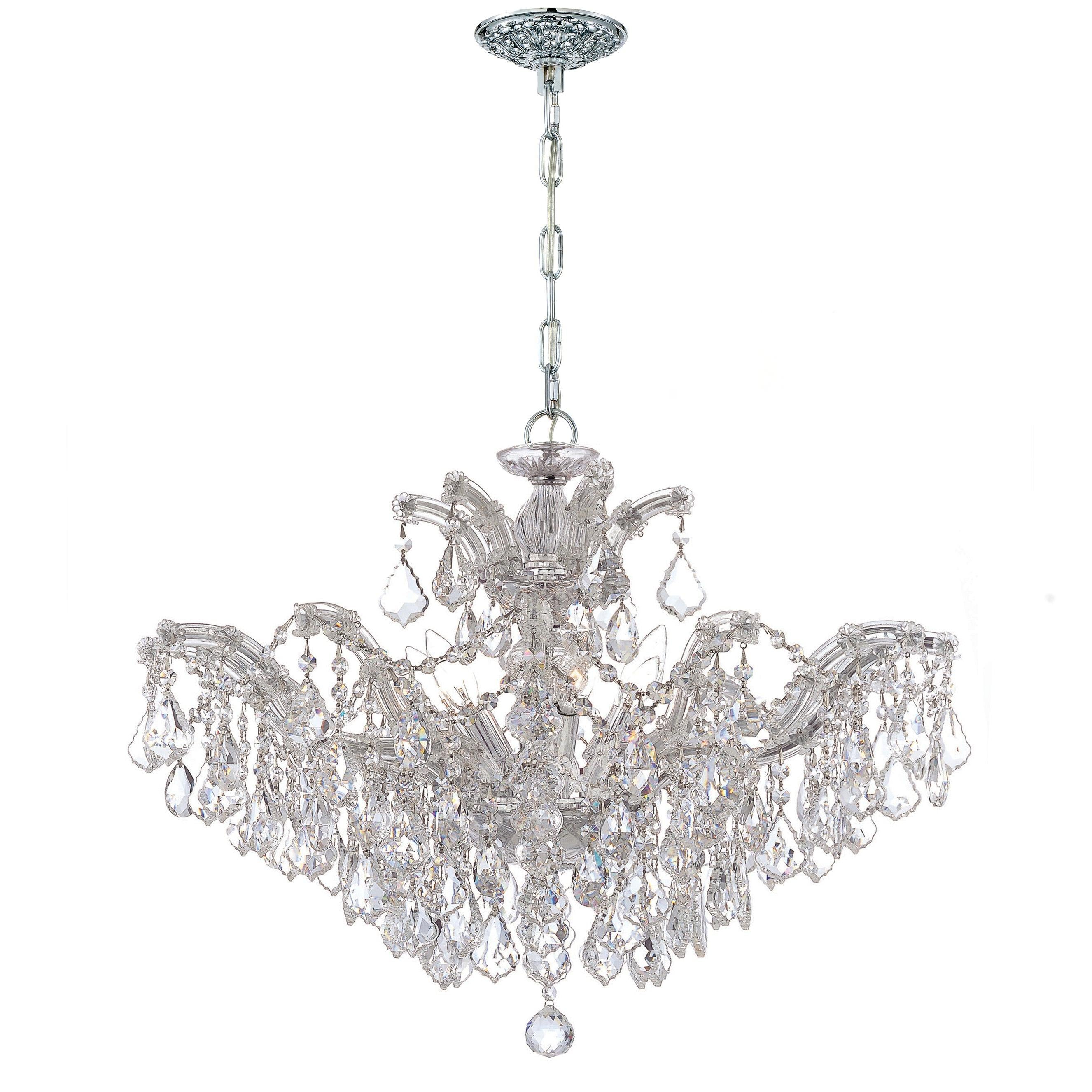Crystorama Maria Theresa 4439-CH-CL-MWP – 29 Inch – 6 Light – Chandelier – Clear Crystal – Polished Chrome – Damp Rated