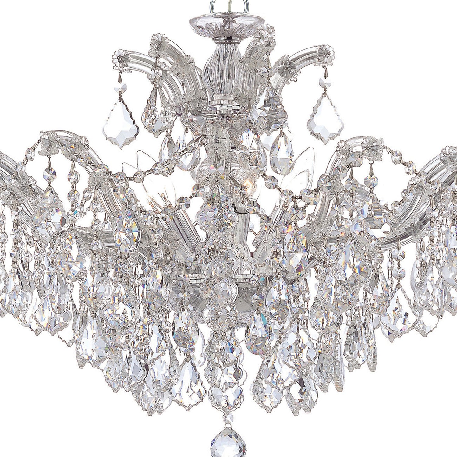 Crystorama Maria Theresa 4439-CH-CL-MWP – 29 Inch – 6 Light – Chandelier – Clear Crystal – Polished Chrome – Damp Rated