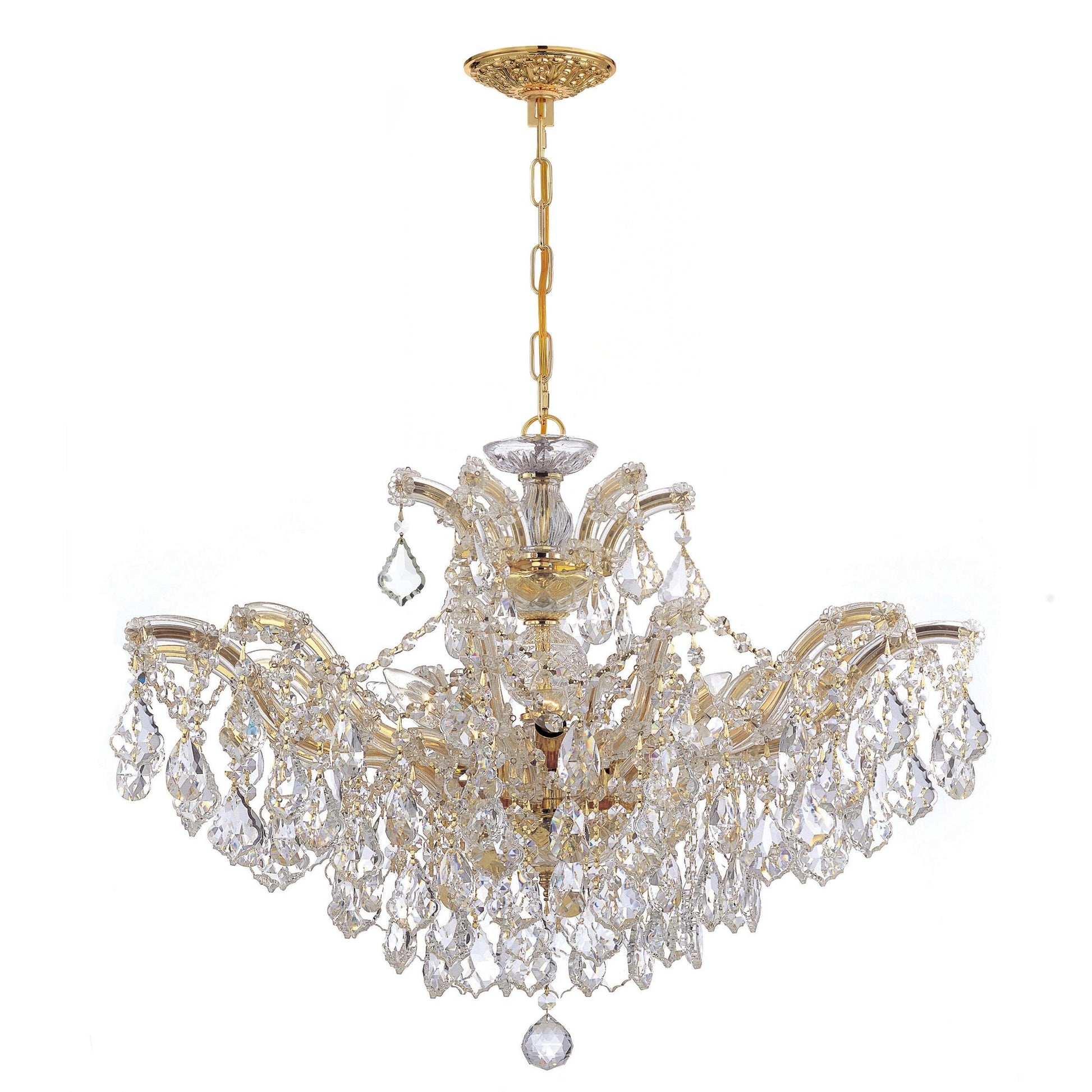 Crystorama Maria Theresa 4439-GD-CL-MWP – 29 Inch – 6 Light – Chandelier – Clear Crystal – Gold – Damp Rated