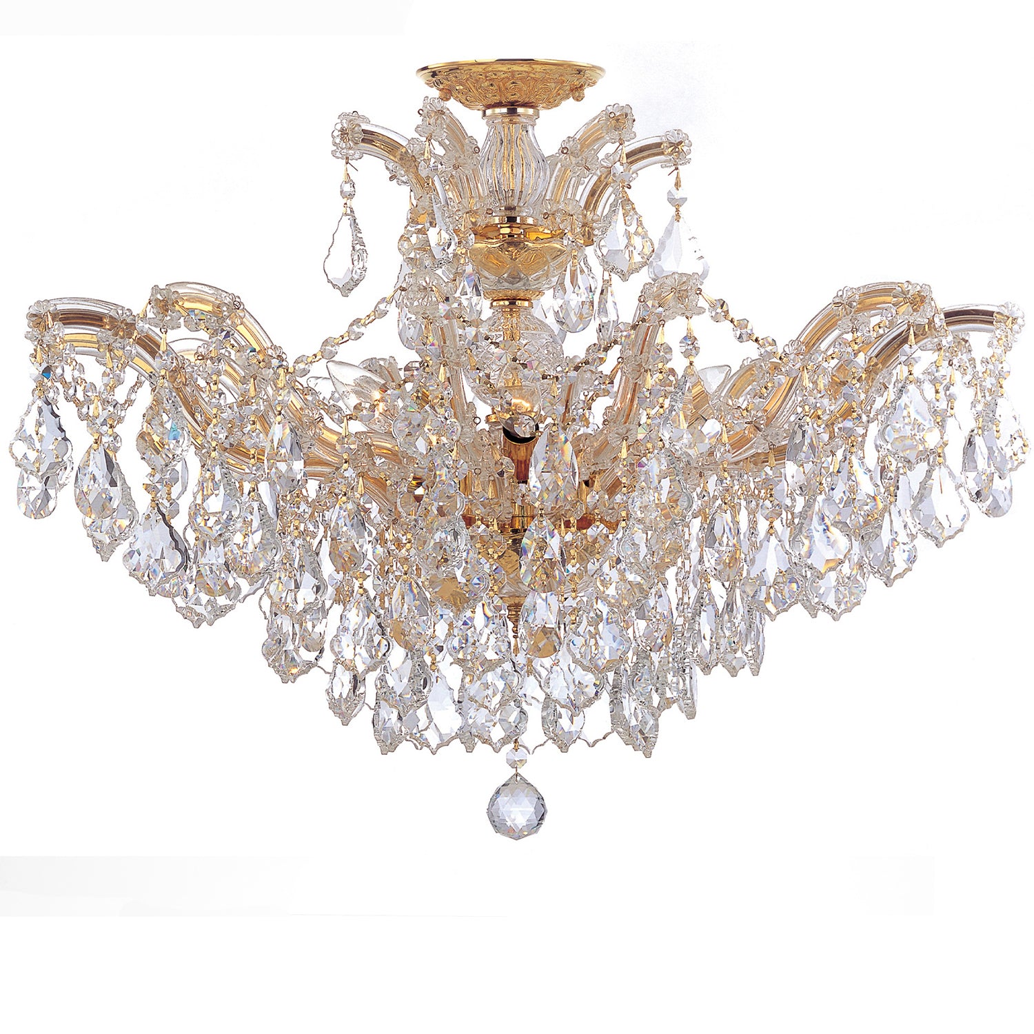 Crystorama Maria Theresa 4439-GD-CL-MWP – 29 Inch – 6 Light – Chandelier – Clear Crystal – Gold – Damp Rated