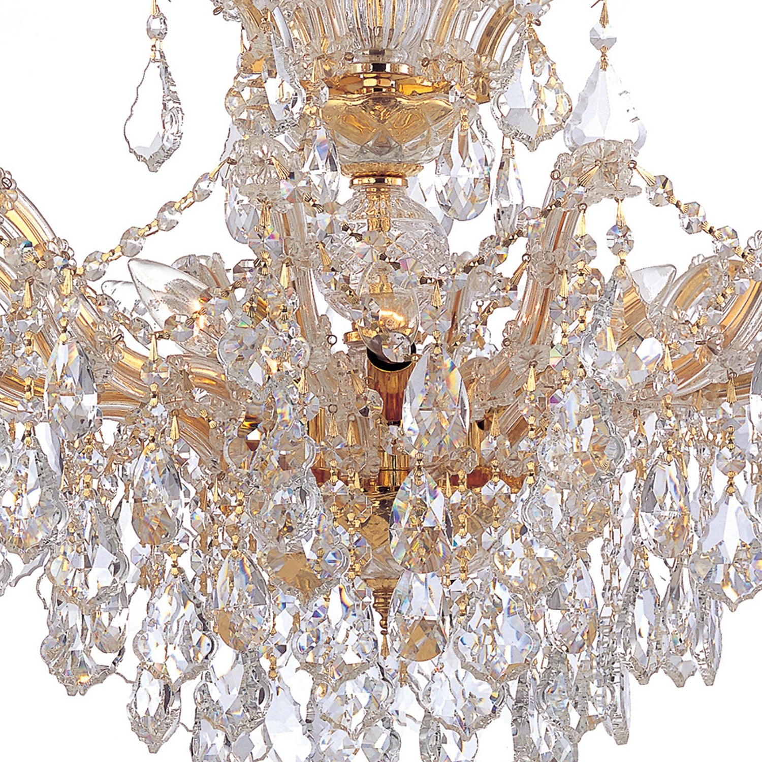 Crystorama Maria Theresa 4439-GD-CL-MWP – 29 Inch – 6 Light – Chandelier – Clear Crystal – Gold – Damp Rated