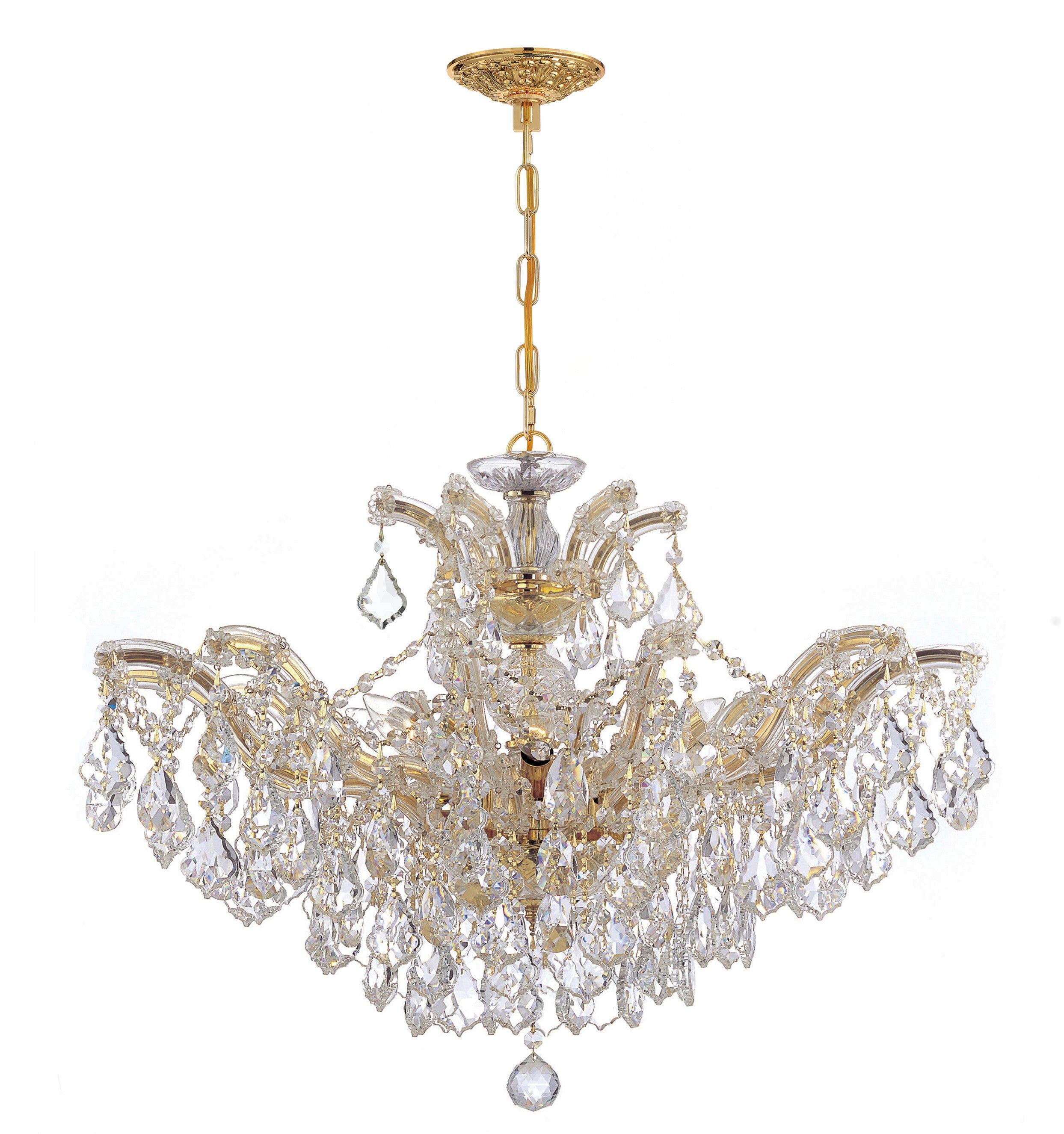 Crystorama Maria Theresa 4439-GD-CL-S – 29 Inch – 6 Light – Chandelier – Clear Crystal – Gold – Damp Rated