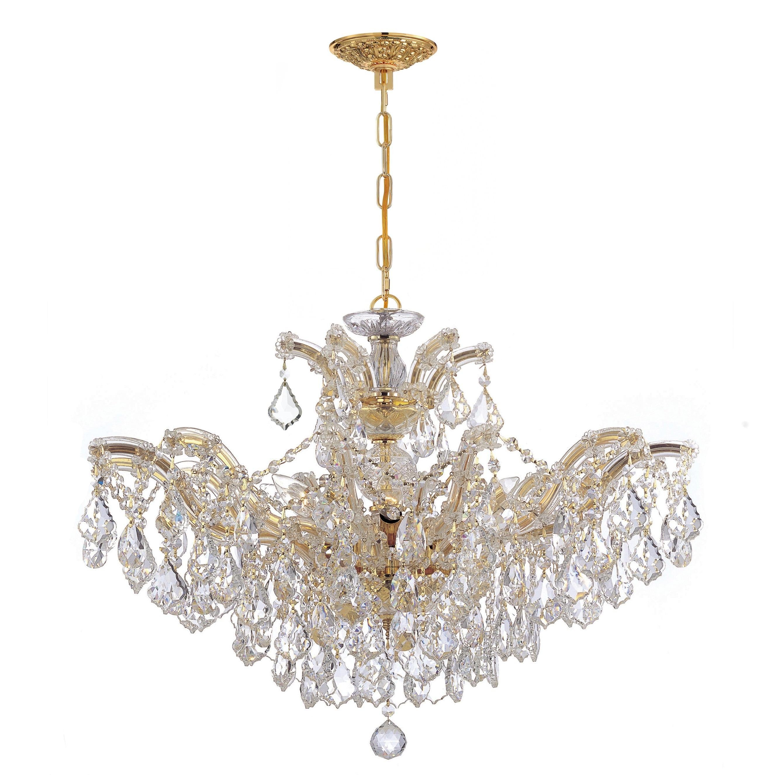 Crystorama Maria Theresa 4439-GD-CL-SAQ – 29 Inch – 6 Light – Chandelier – Clear Crystal – Gold – Damp Rated