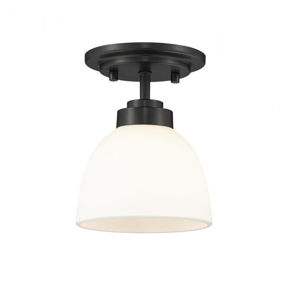 1 Light Flush Mount Light-Matte Opal