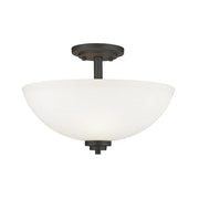 3 Light Semi Flush Mount Light-Matte Opal