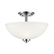 3 Light Semi Flush Mount Light-Matte Opal