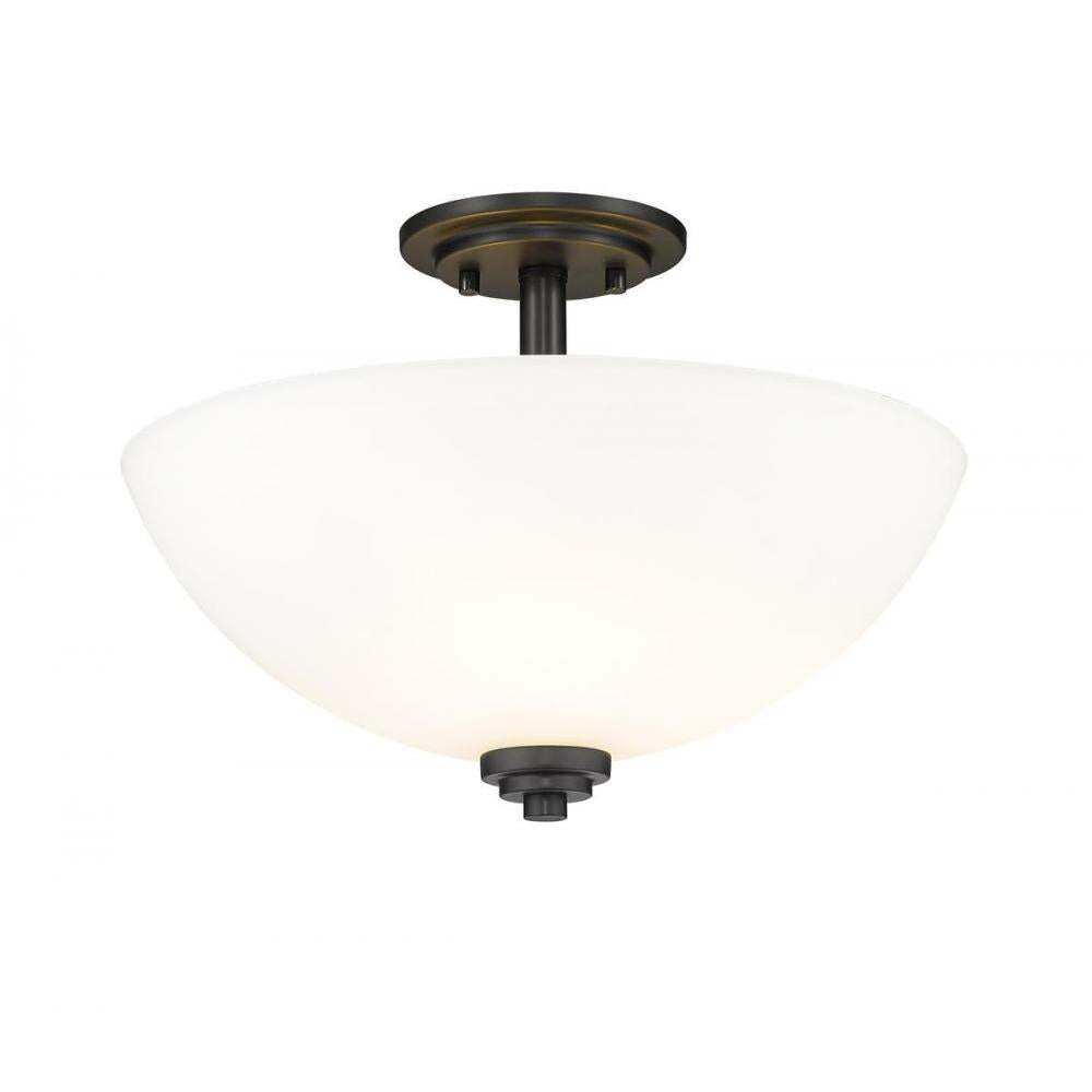 3 Light Semi Flush Mount Light-Matte Opal