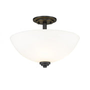 3 Light Semi Flush Mount Light-Matte Opal