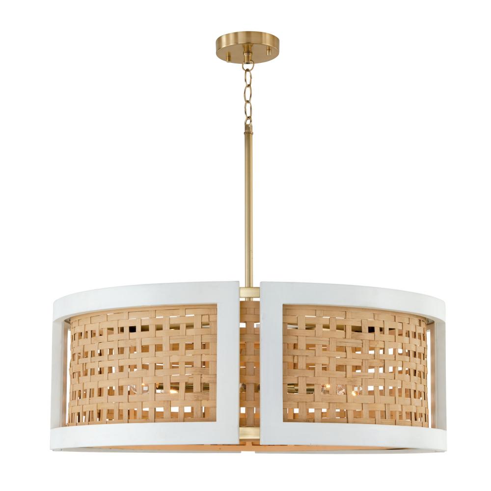 Capital Lighting LOLA 444361WM Chandelier Transitional - Flat White And Matte Brass