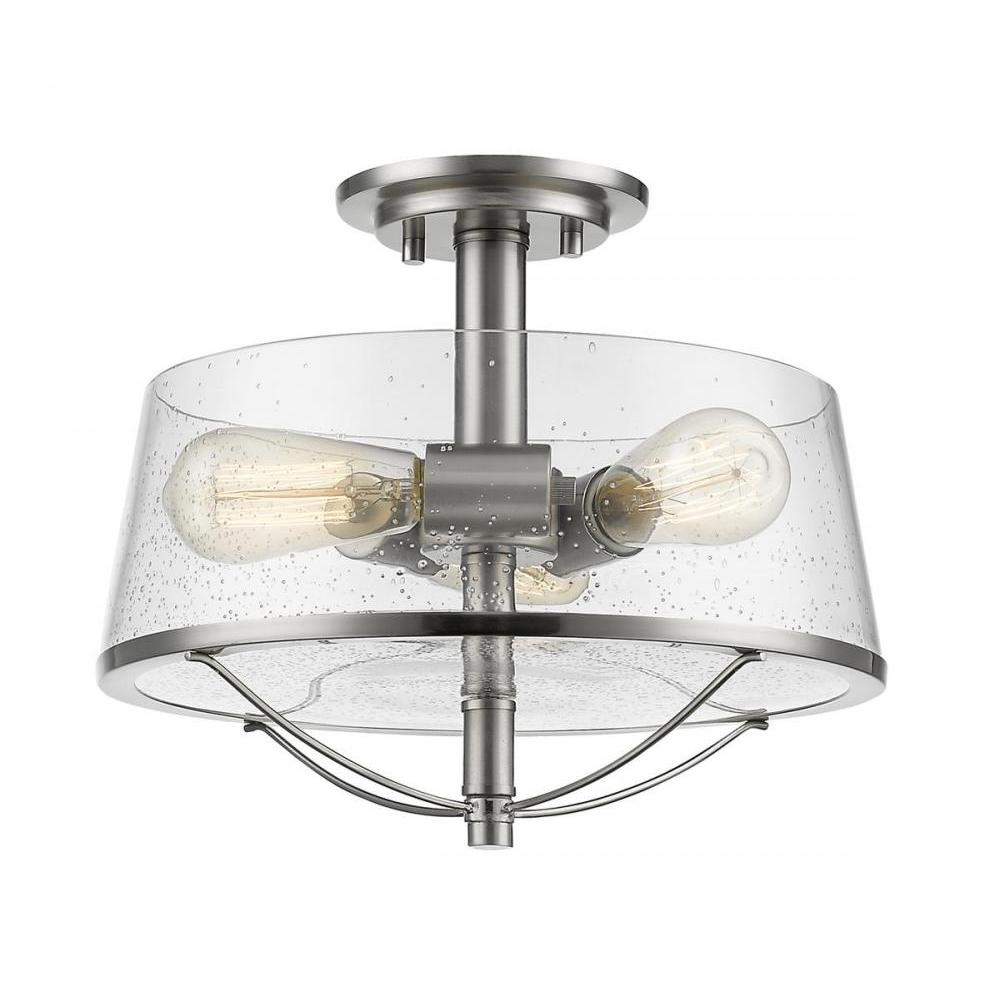 3 Light Semi Flush Mount Light-Clear Seedy