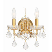 Crystorama Filmore 4452-GA-CL-MWP – 10.5 Inch – 2 Light – Sconce – Clear Crystal – Antique Gold – Dry Rated