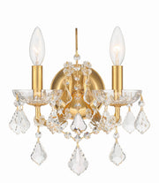 Crystorama Filmore 4452-GA-CL-S – 10.5 Inch – 2 Light – Sconce – Clear Crystal – Antique Gold – Dry Rated