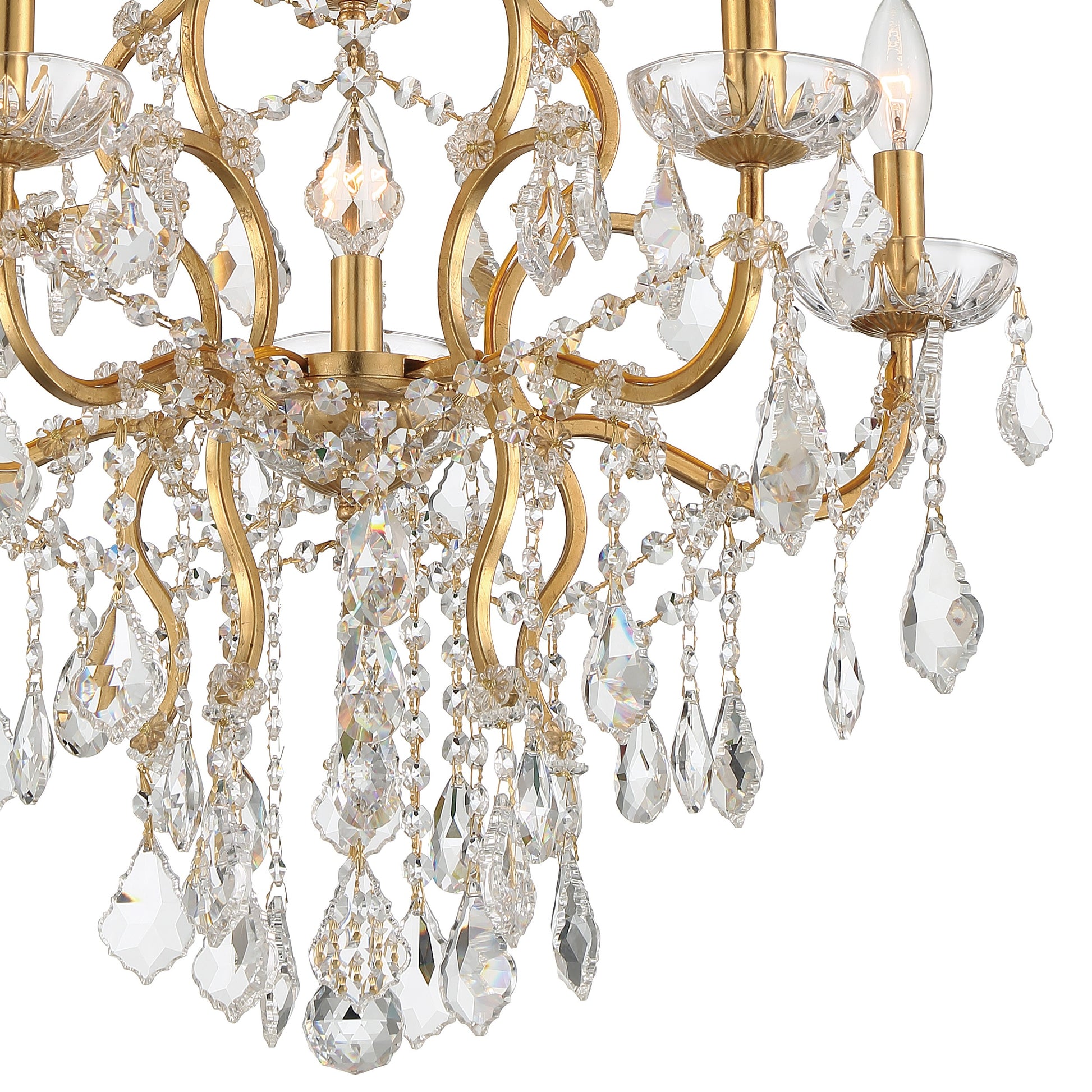 Crystorama Filmore 4455-GA-CL-SAQ – 23 Inch – 6 Light – Chandelier – Clear Crystal – Antique Gold – Damp Rated
