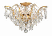 Crystorama Filmore 4457-GA-CL-S – 19 Inch – 5 Light – Semi Flush Mount Light – Clear Crystal – Antique Gold – Dry Rated