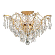Crystorama Lighting 4457-GA-CL-SAQ Filmore 5 Light Spectra Crystal Antique Gold Flush Mount