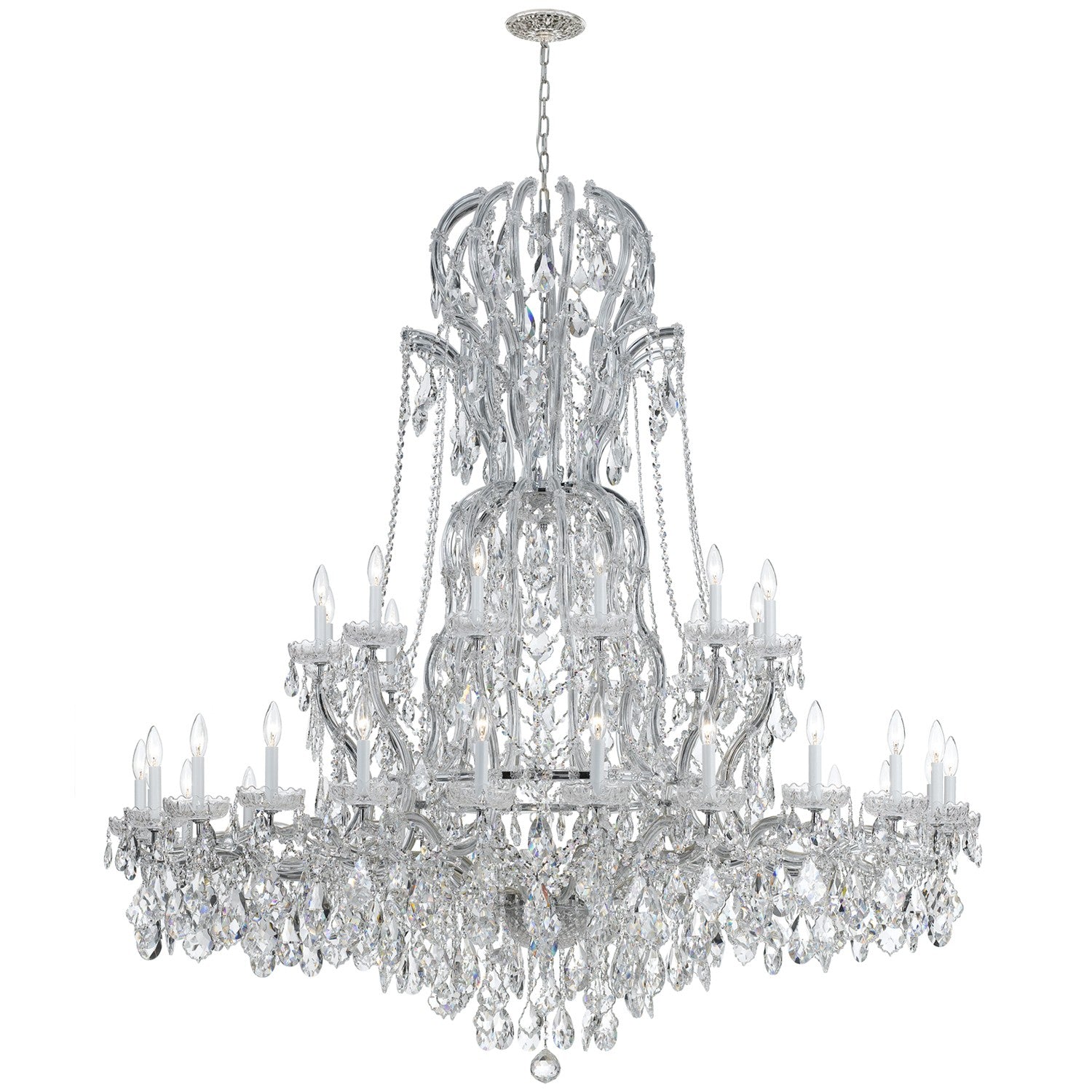 Crystorama Maria Theresa 4460-CH-CL-S – 64 Inch – 37 Light – Chandelier – Clear Crystal – Polished Chrome – Dry Rated